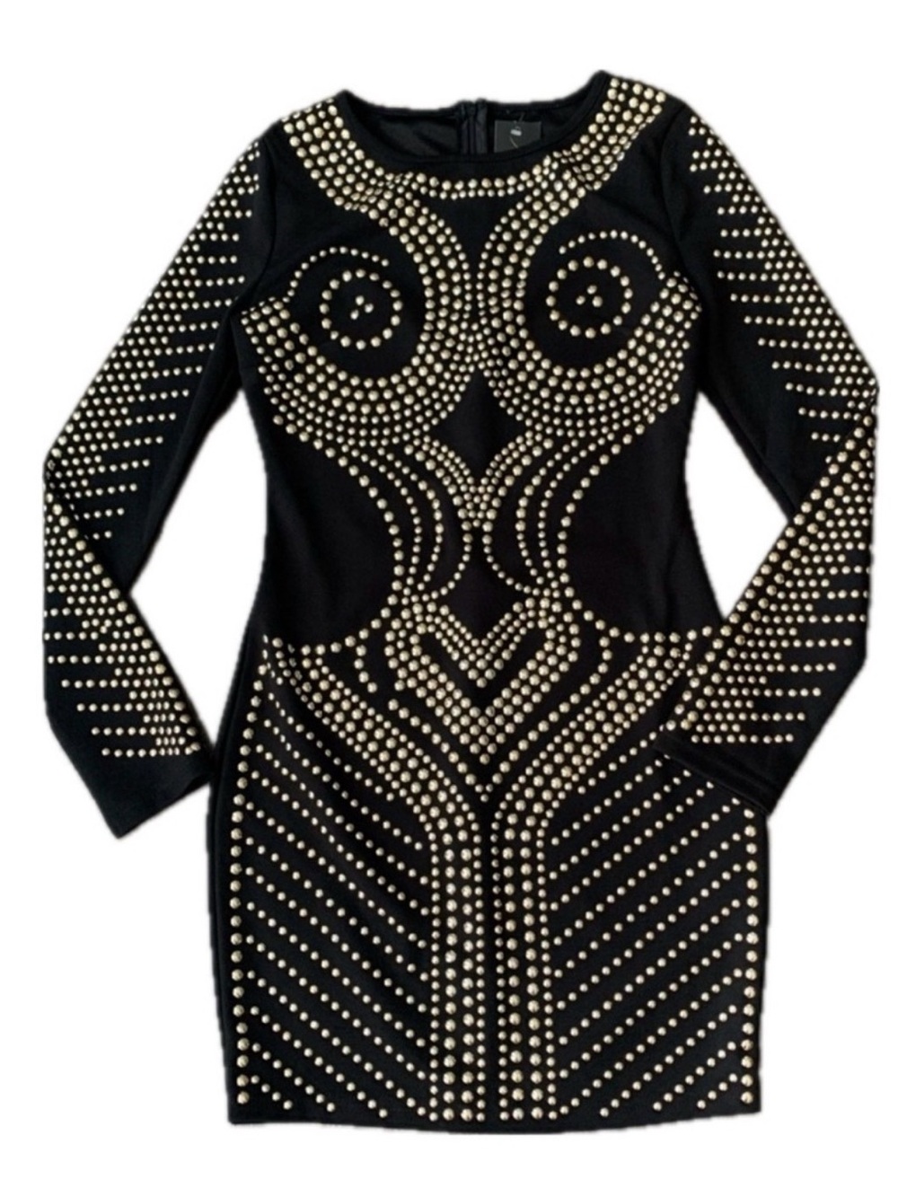 Posh By V NWT Gold Studded Bodycon Dress